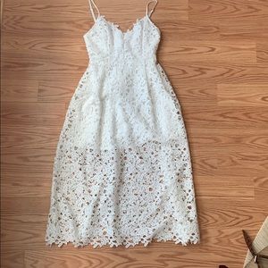 Astr Lace A Line Midi Dress